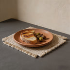 CouldNook Rustic Woven Cotton Fringed Coaster & Placemat - French Country Style