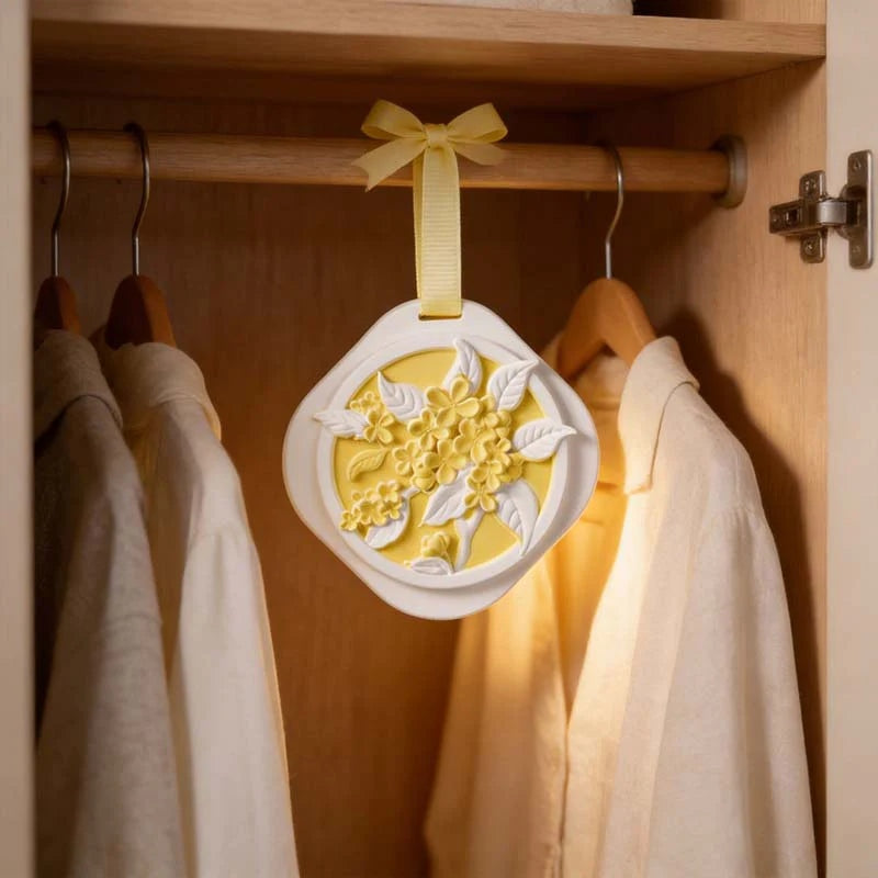 CouldNook Scented Plaster Tablet-3D Floral Relief Wardrobe Pendant