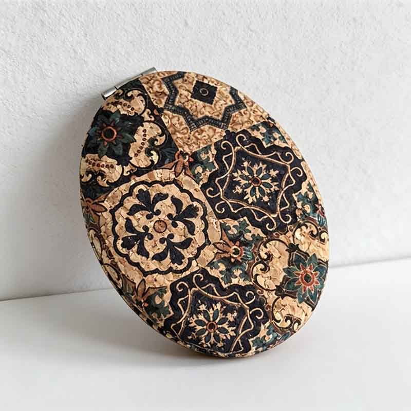 CouldNook Retro Floral Compact Mirror - Double-Sided Magnifying Pocket Mirror