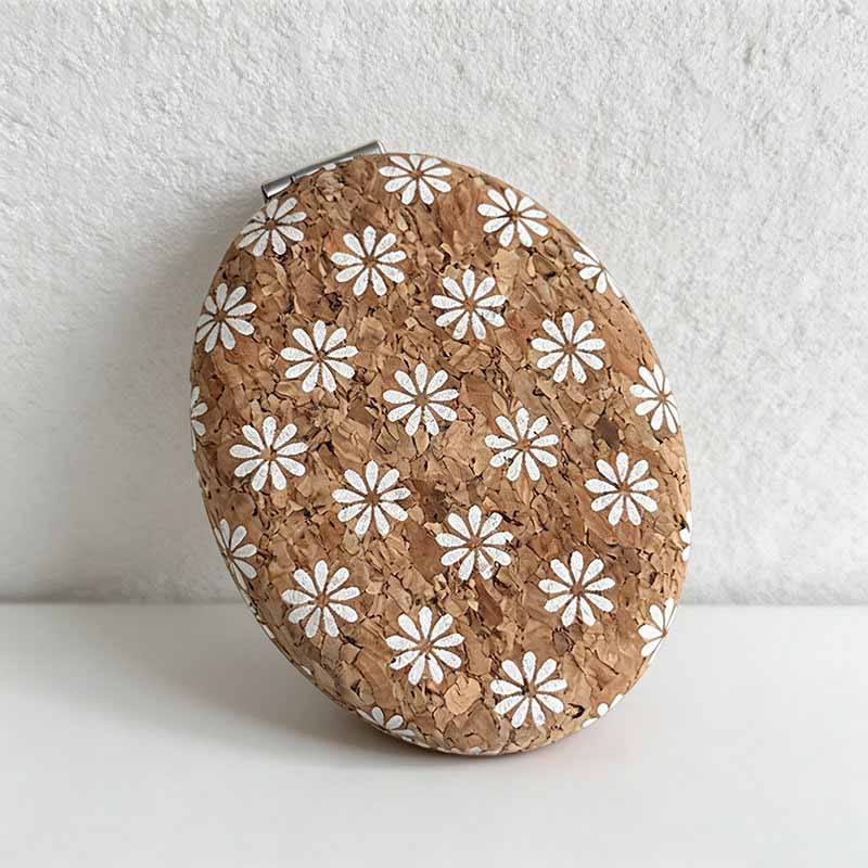 CouldNook Retro Floral Compact Mirror - Double-Sided Magnifying Pocket Mirror