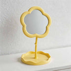 CouldNook Flower-Shaped Tabletop Vanity Mirror - With Storage Tray & 360° Rotation