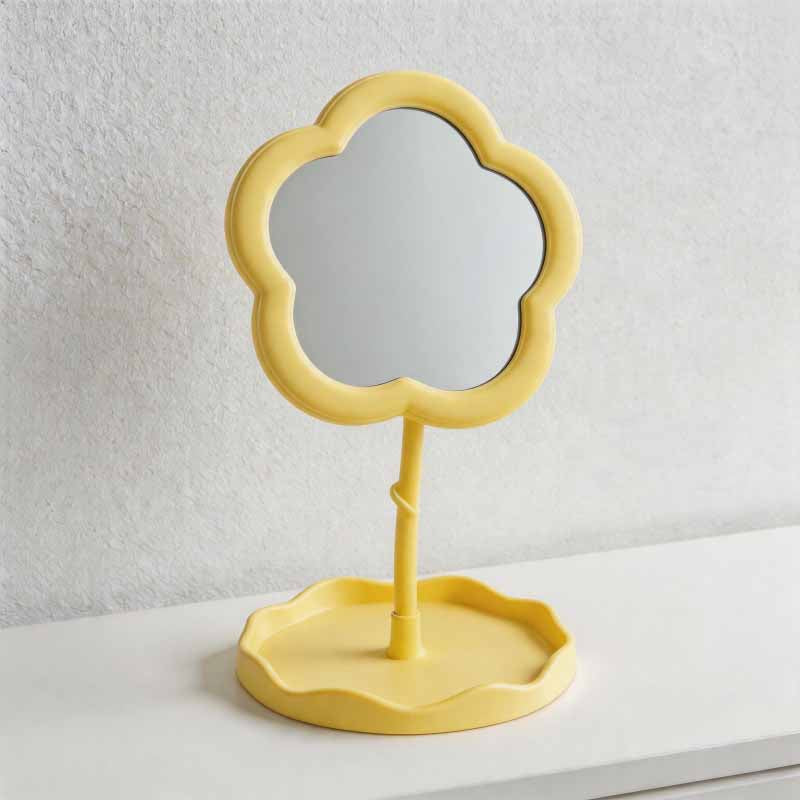 CouldNook Flower-Shaped Tabletop Vanity Mirror - With Storage Tray & 360° Rotation