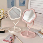 CouldNook Flower-Shaped Tabletop Vanity Mirror - With Storage Tray & 360° Rotation