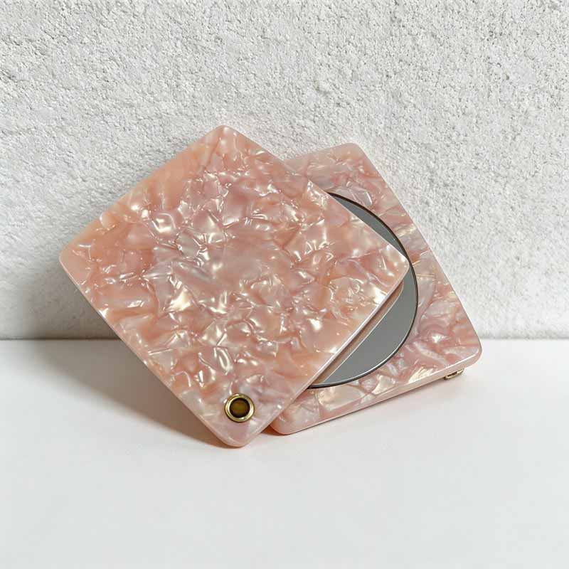 CouldNook Acetate Square Folding Compact Mirror - Portable Anti-Static Travel Mirror