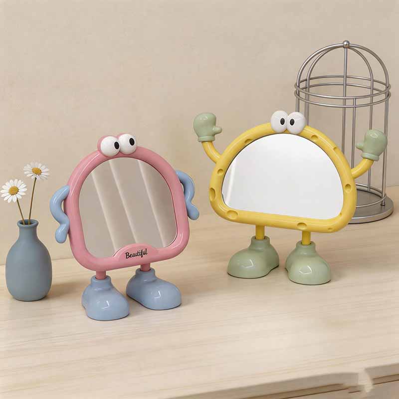 CouldNook Cute Big Eyes Cartoon Vanity Mirror - Desktop Full-Screen Makeup Mirror