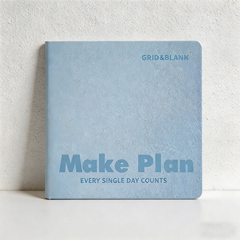 CouldNook "Make Plan" Pastel PU Leather Notebook - Mini Square Grid & Blank Journal