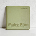 CouldNook "Make Plan" Pastel PU Leather Notebook - Mini Square Grid & Blank Journal