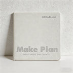 CouldNook "Make Plan" Pastel PU Leather Notebook - Mini Square Grid & Blank Journal