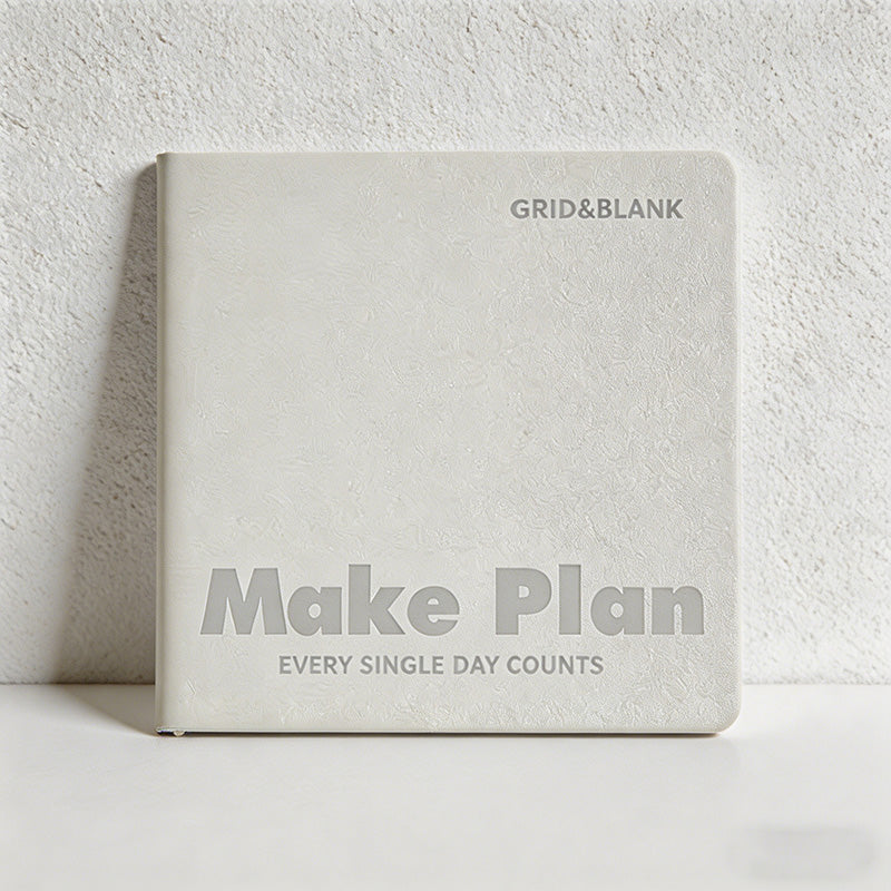 CouldNook "Make Plan" Pastel PU Leather Notebook - Mini Square Grid & Blank Journal