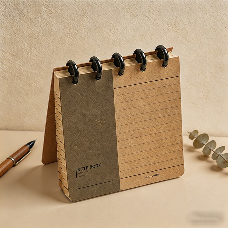 CouldNook Mini Square Discbound Notebook - Vintage Kraft Paper Pocket Journal (48K)