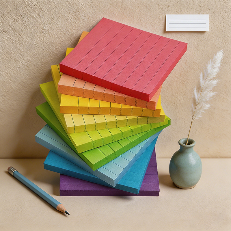 CouldNook Neon Lined Sticky Notes Set - 8-Piece Bright 3x3 To-Do List Memo Pads