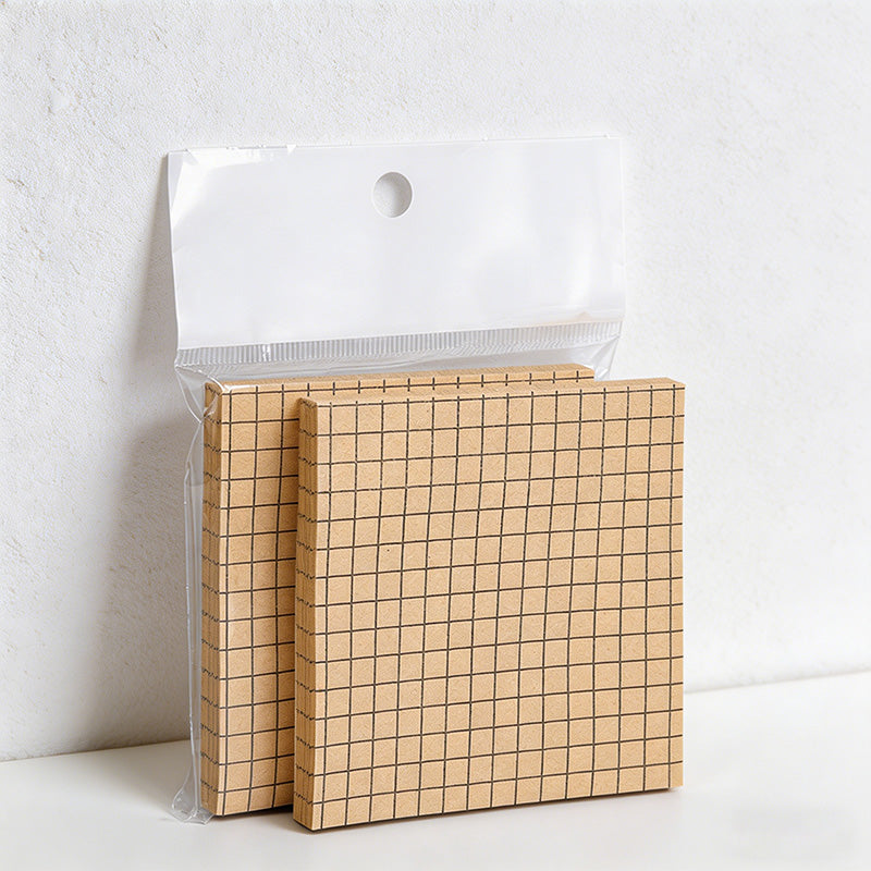CouldNook Minimalist 3x3 Sticky Notes - Grid, Lined & Blank Memo Pad