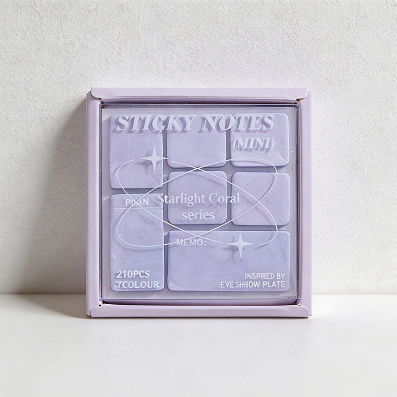 CouldNook "Starlight Coral" Mini Sticky Note Palette - Aesthetic Pastel Memo Pad Set