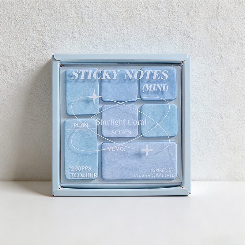 CouldNook "Starlight Coral" Mini Sticky Note Palette - Aesthetic Pastel Memo Pad Set