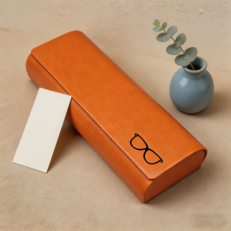CouldNook Minimalist PU Leather Glasses Case - Slim Hard-Shell Eyewear Protector