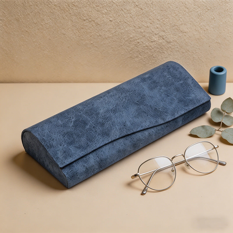 CouldNook Faux Suede Glasses Case - Vintage Nubuck Magnetic Eyewear Protector