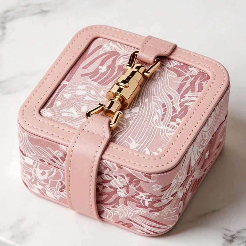 CouldNook "Monet Garden" Vintage Jacquard Jewelry Box - Mini Travel Organizer