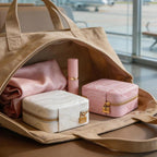 CouldNook "Liquid Marble" Mini Travel Jewelry Box - Elegant PU Leather Organizer Case