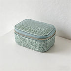 CouldNook Croc-Embossed Mini Jewelry Box - Travel Zipper Organizer Case