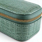 CouldNook Croc-Embossed Mini Jewelry Box - Travel Zipper Organizer Case