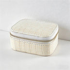 CouldNook Croc-Embossed Mini Jewelry Box - Travel Zipper Organizer Case