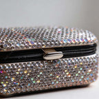 CouldNook Bling Rhinestone Mini Jewelry Box - Sparkly Metal Travel Organizer Case