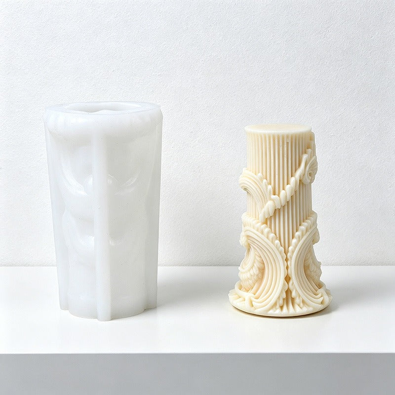 CouldNook 3D Abstract Pillar Candle Silicone Mold - DIY Crafting