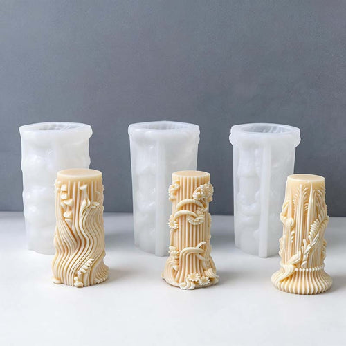 CouldNook 3D Abstract Pillar Candle Silicone Mold - DIY Crafting