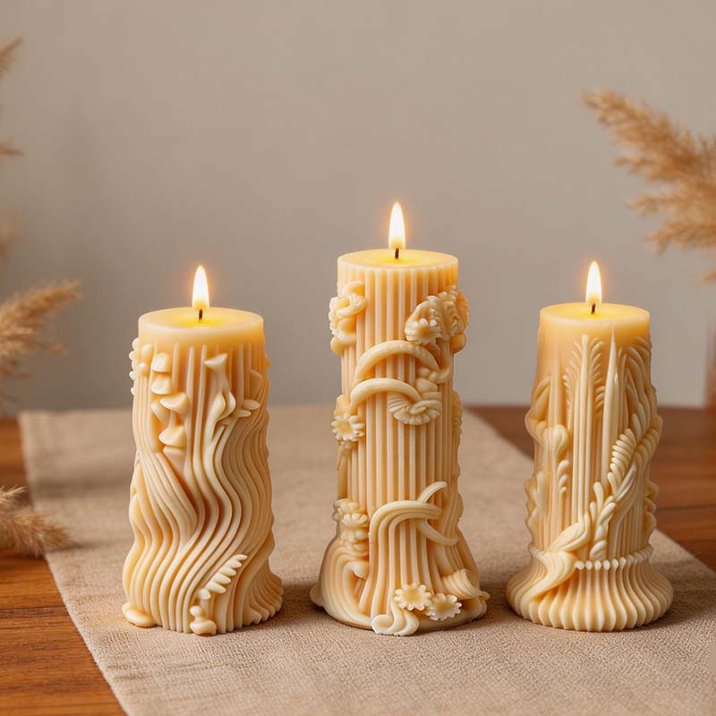 CouldNook 3D Abstract Pillar Candle Silicone Mold - DIY Crafting