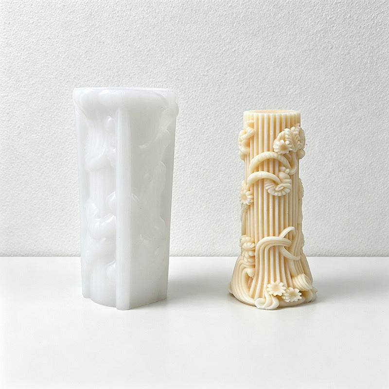 CouldNook 3D Abstract Pillar Candle Silicone Mold - DIY Crafting