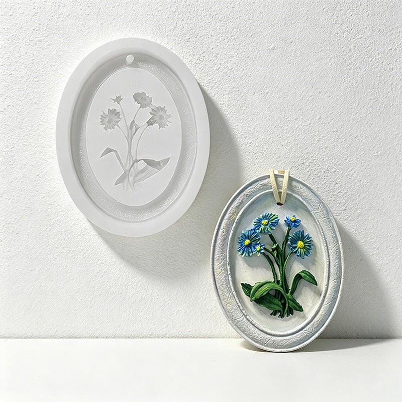 CouldNook 3D Floral Relief Pendant Silicone Mold - DIY Aromatherapy Wax & Plaster