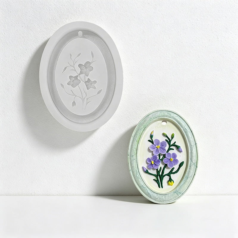 CouldNook 3D Floral Relief Pendant Silicone Mold - DIY Aromatherapy Wax & Plaster