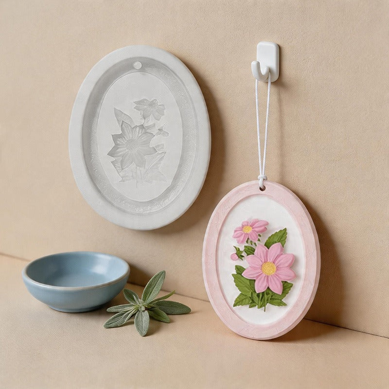 CouldNook 3D Floral Relief Pendant Silicone Mold - DIY Aromatherapy Wax & Plaster
