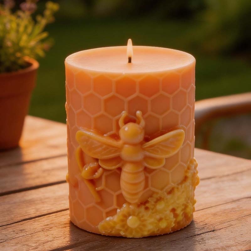 CouldNook 3D Honeycomb & Bee Pillar Candle Silicone Mold - DIY Crafting