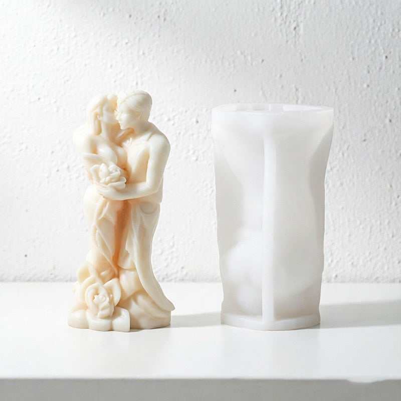 CouldNook 3D Romantic Couple Figure Silicone Mold - DIY Sculptural Candle & Resin