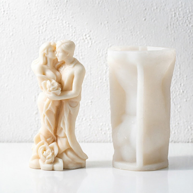 CouldNook 3D Romantic Couple Figure Silicone Mold - DIY Sculptural Candle & Resin