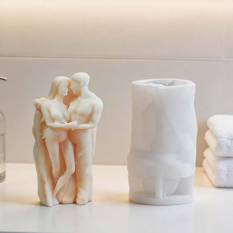 CouldNook 3D Romantic Couple Figure Silicone Mold - DIY Sculptural Candle & Resin