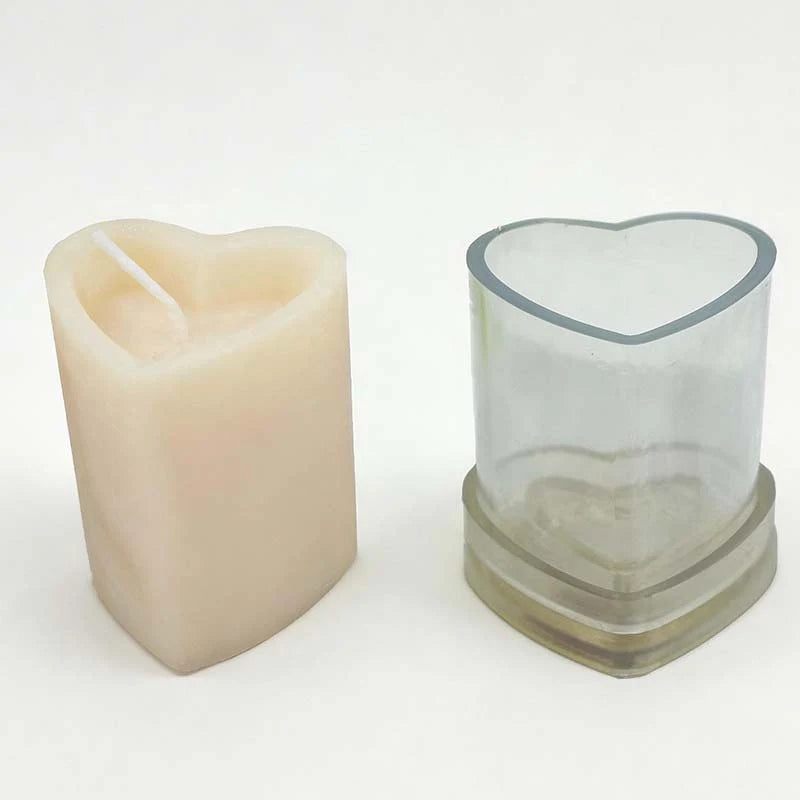 CouldNook Korean Style 3D Heart Pillar Candle Mold - Acrylic Plastic