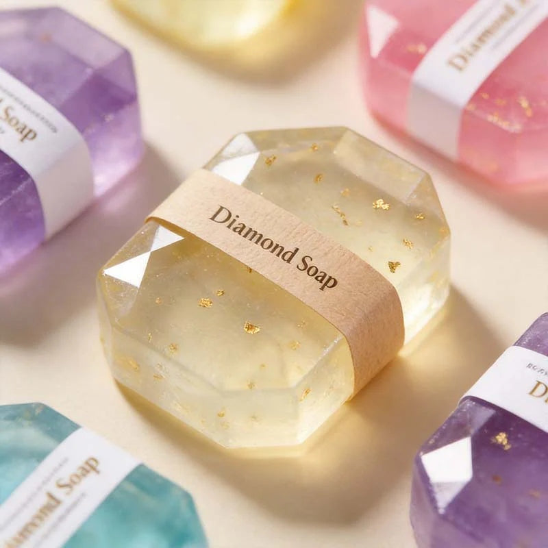 CouldNook Translucent Gemstone & Heart Gold Foil Handmade Soap
