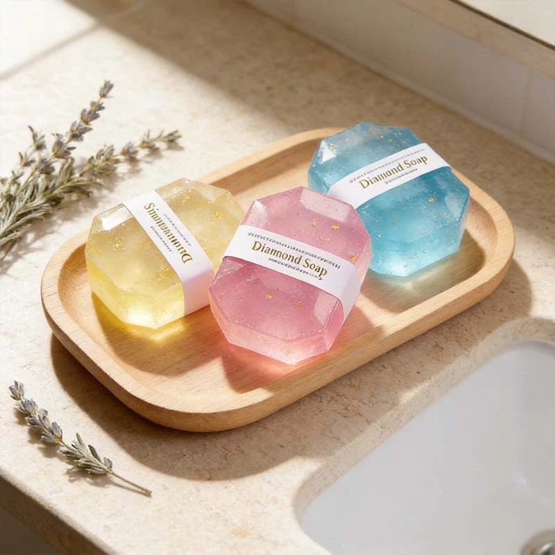 CouldNook Translucent Gemstone & Heart Gold Foil Handmade Soap