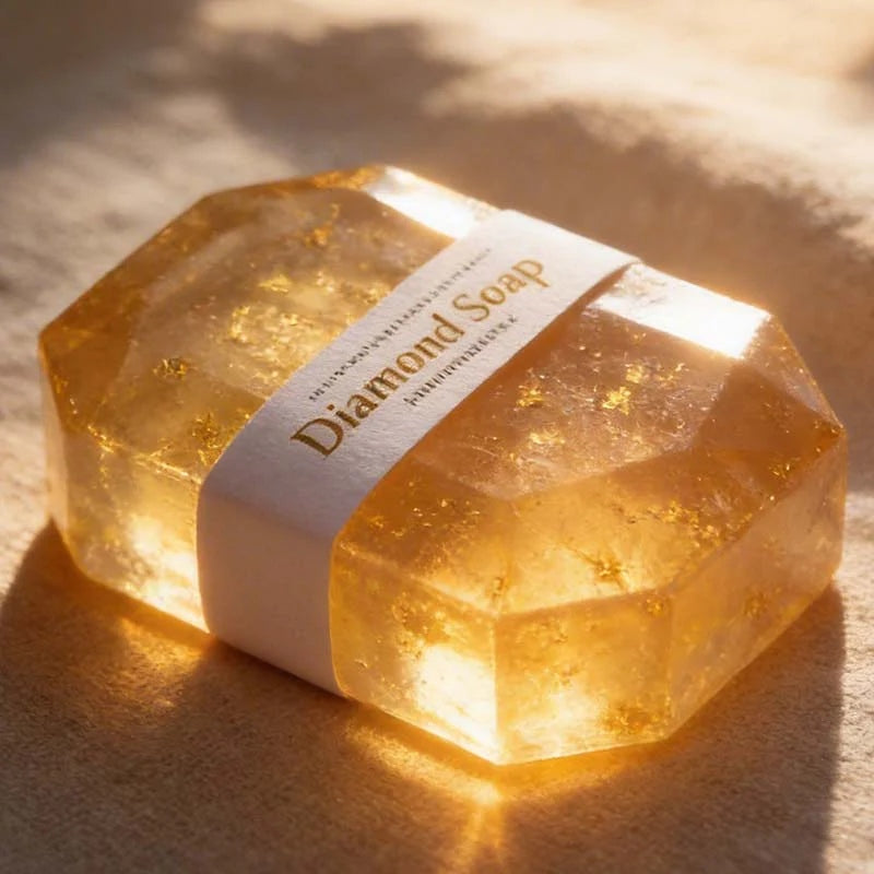 CouldNook Translucent Gemstone & Heart Gold Foil Handmade Soap