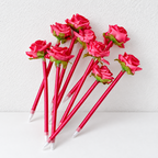 CouldNook Rose Gel Pen - Layered Flower Top and Slender Stem