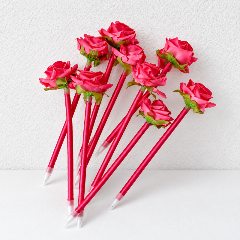 CouldNook Rose Gel Pen - Layered Flower Top and Slender Stem