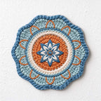 CouldNook Mandala Rubber Printed Table Mat - Knit Effect