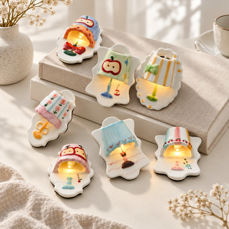 CouldNook Ceramic Lamp Refrigerator Magnet - Hand Painted Glow