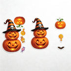 CouldNook Halloween Pumpkin Static Window Clings‑Jack‑O‑Lantern Candy Party Decor