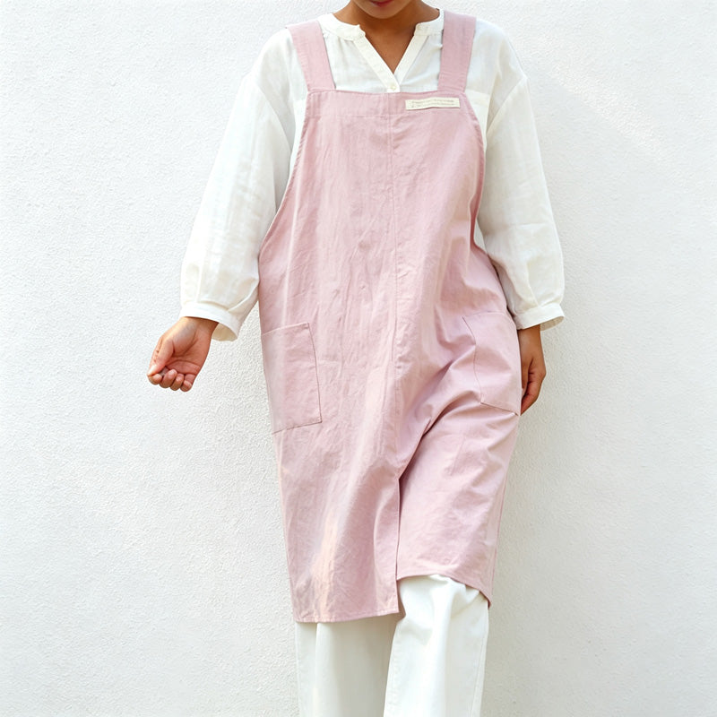 CouldNook Cotton Pinafore Apron - Wide Straps and Side Pockets