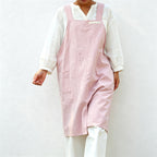 CouldNook Cotton Pinafore Apron - Wide Straps and Side Pockets