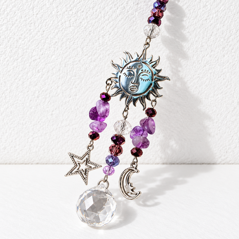 CouldNook Celestial Suncatcher - Sun Moon Star Charms