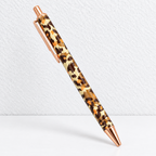 CouldNook Leopard Print Ballpoint Pen - Metal Barrel and Rose-Toned Trim